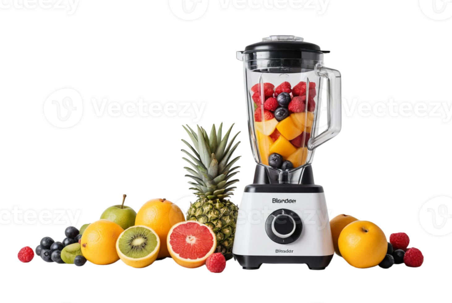Blender with fruits for smoothies png