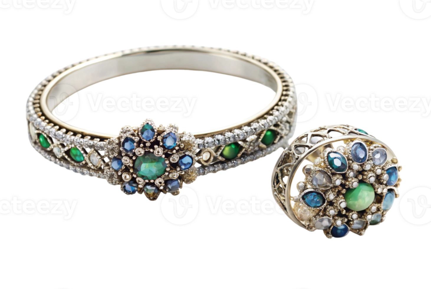 Bracelet and ring set for elegant style lovers png