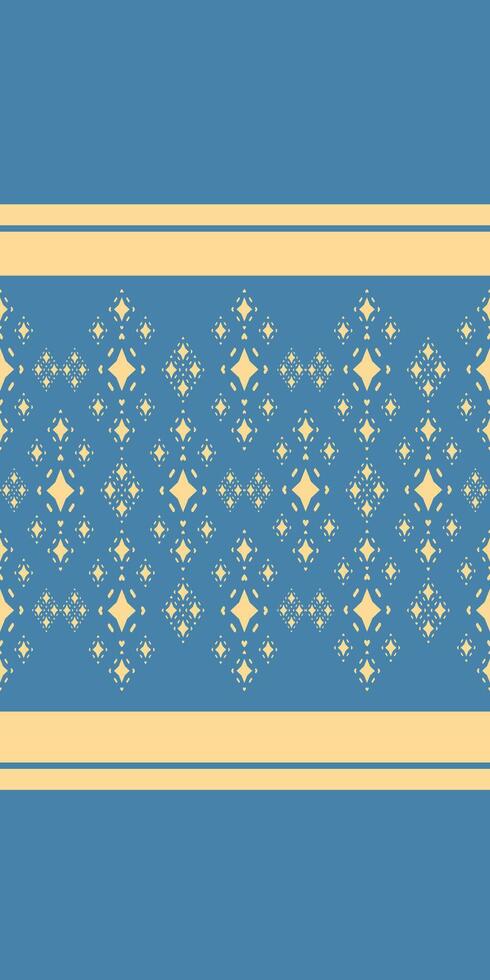Starry Stars Yellow Embroidery on Blue Background Seamless Pattern. Tribal Geometry Traditional Native Design. tribal fabric, tile, carpet, , illustration, print striped ornament florals vector