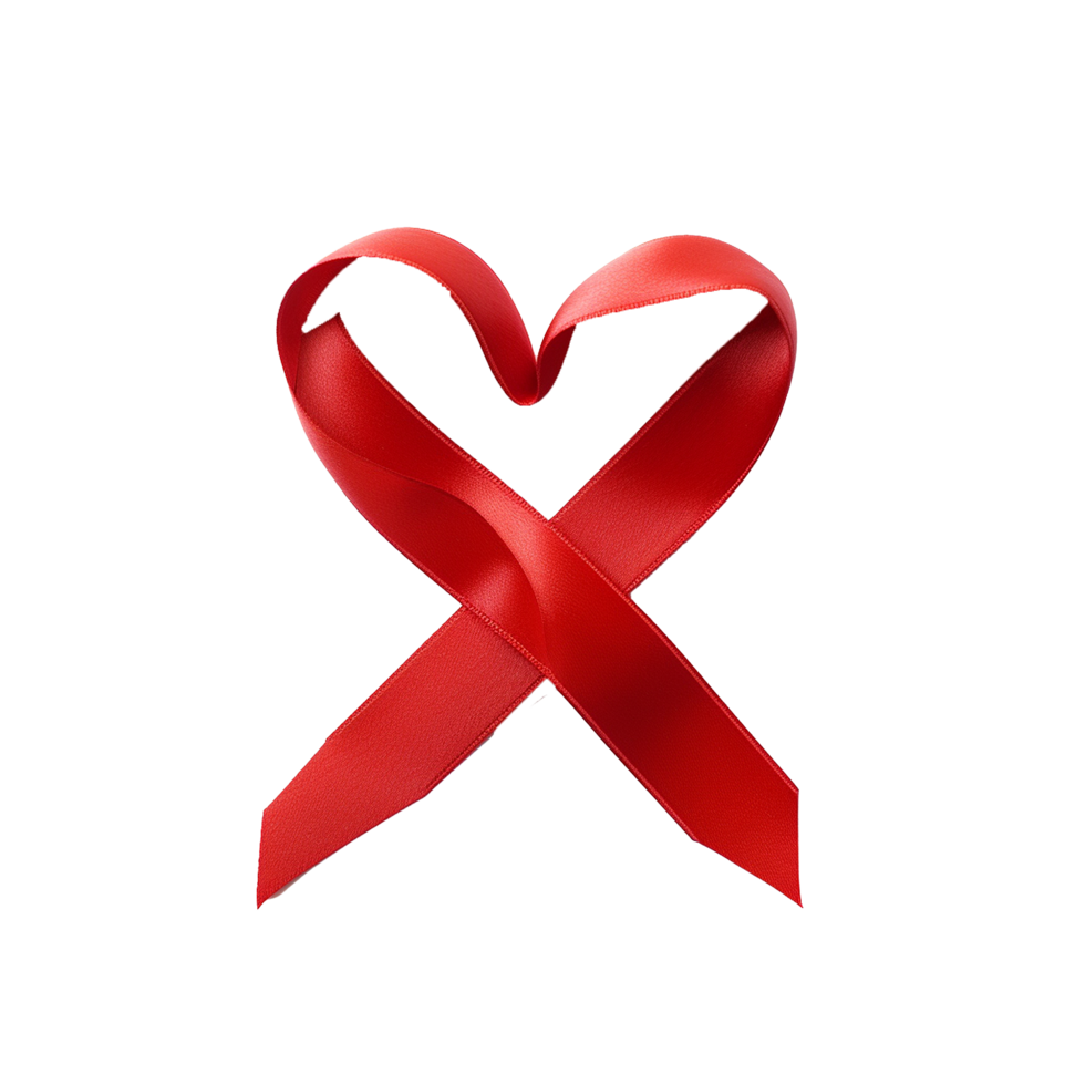 Red ribbon heart shaped love symbol romance valentines day gift png