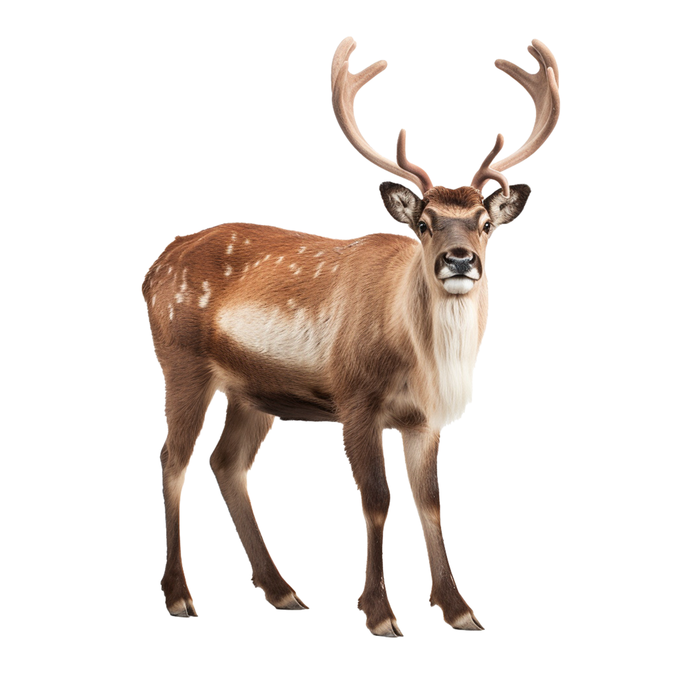 Majestic Reindeer with Antlers Stands Tall Winter Animal Wildlife png