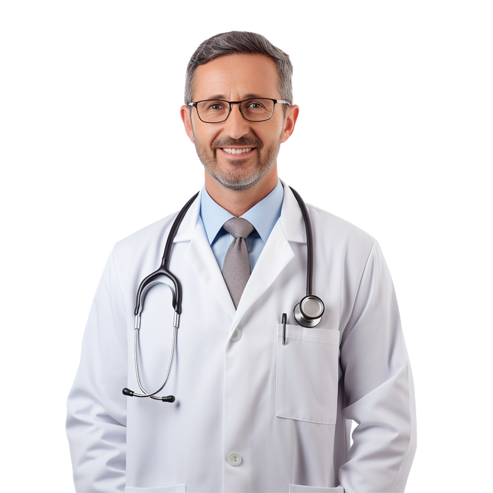 Smiling Doctor in White Coat Medical Professional Healthcare png