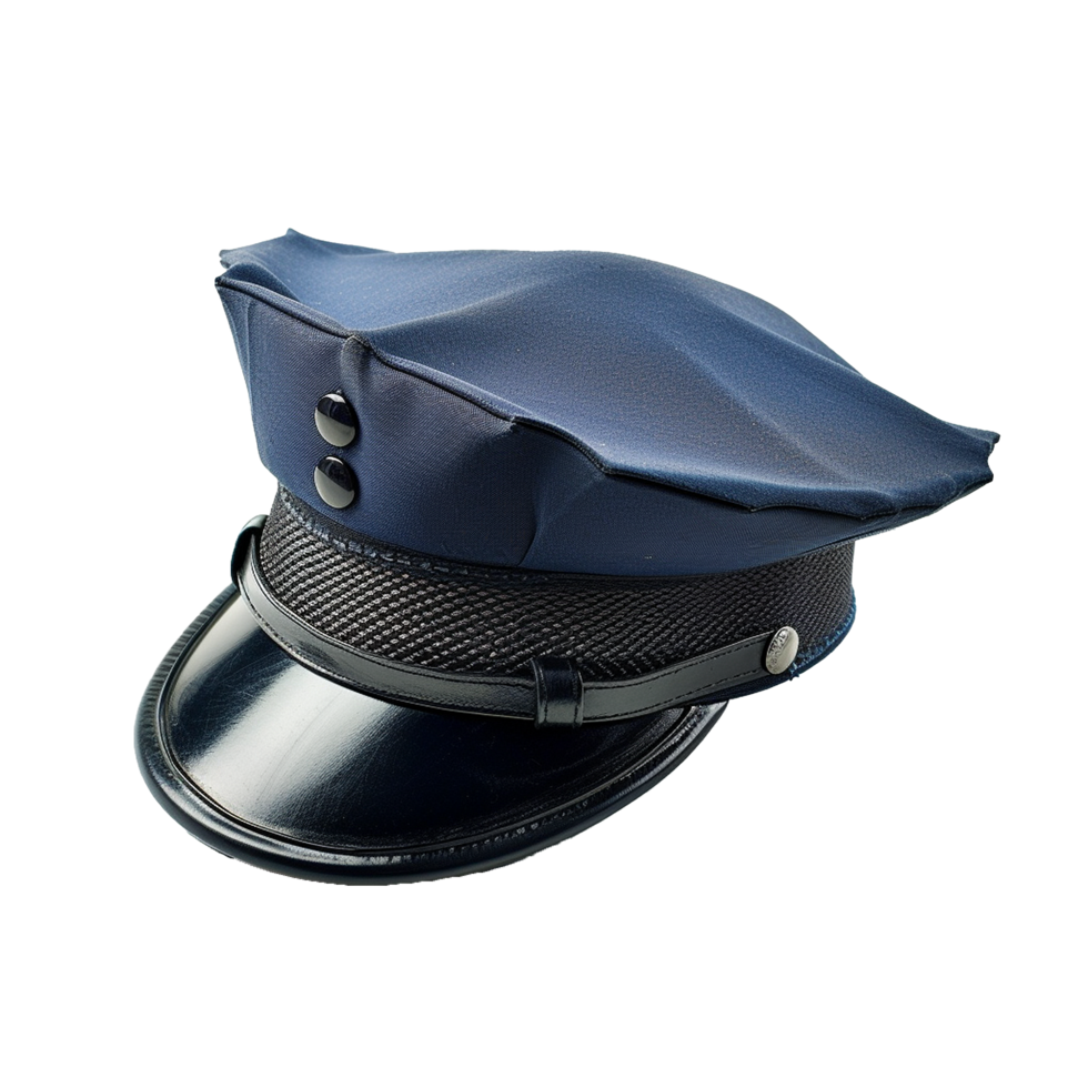 Classic Navy Blue Police Officer Cap Professional Headwear png