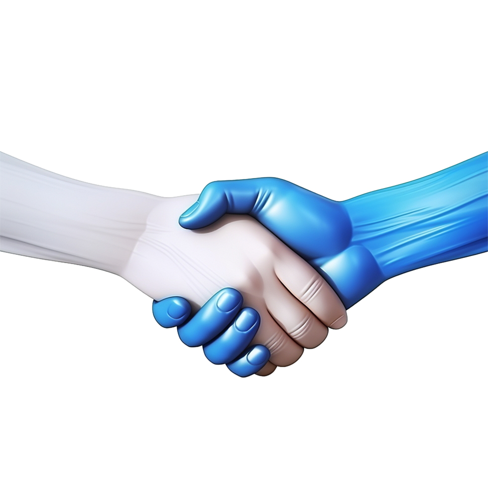 Human and robotic handshaking technology partnership future collaboration png