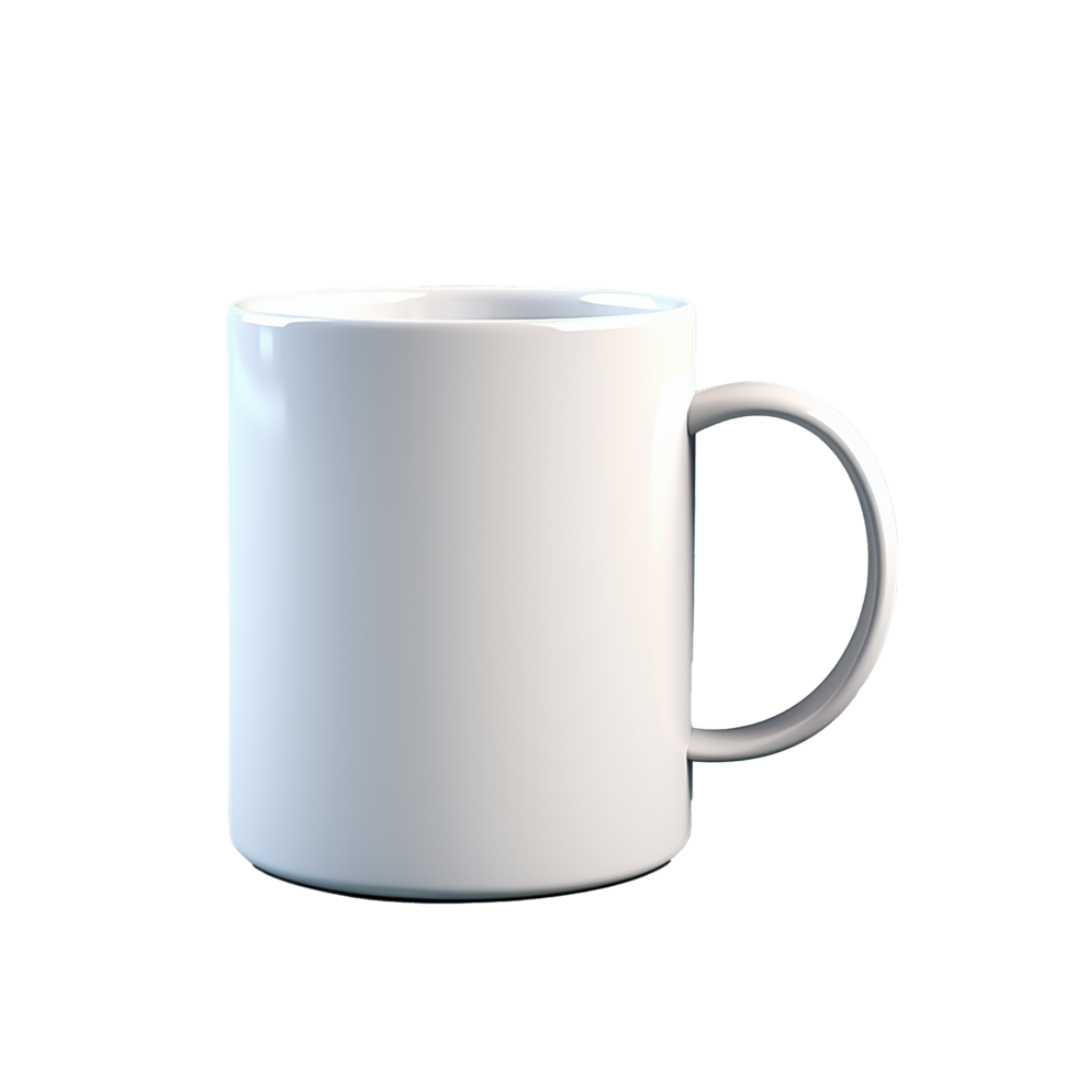 White Mug Simple Design Clean Background png