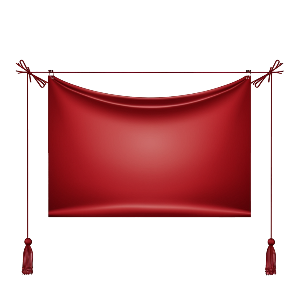 Red Draped Banner Blank Template Elegant Design png