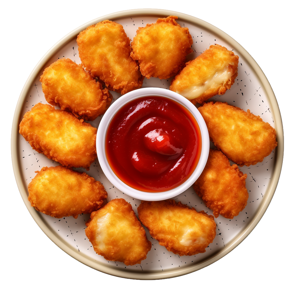 Crispy Fried Cheese Bites with Ketchup Appetizer Snack Food png