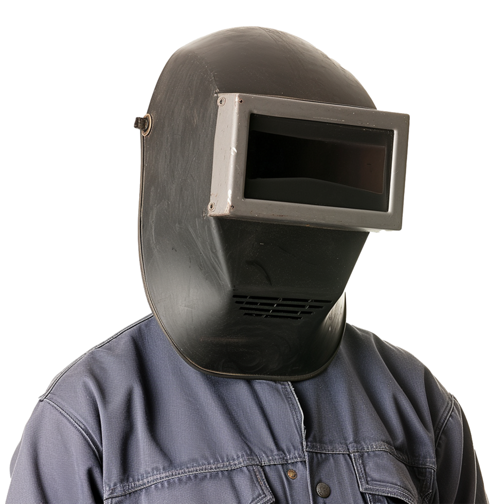 Welder wearing protective mask safety equipment work industrial png