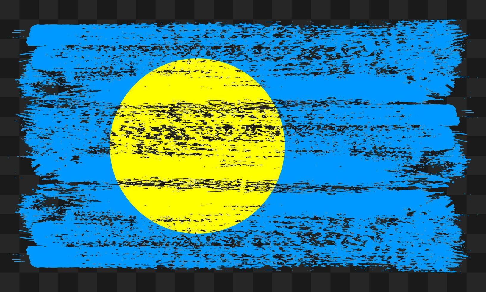 Palau flag in grunge style vector