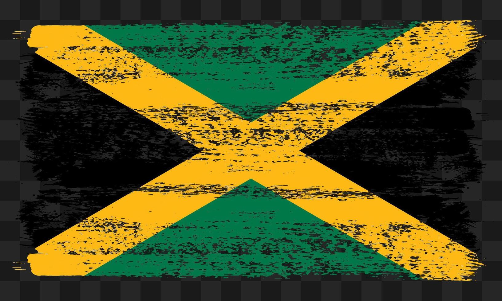 Jamaica flag in grunge style vector
