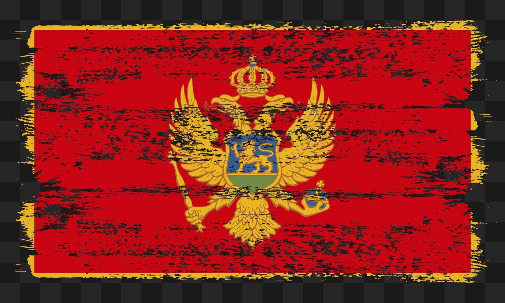 Montenegro flag in grunge style vector