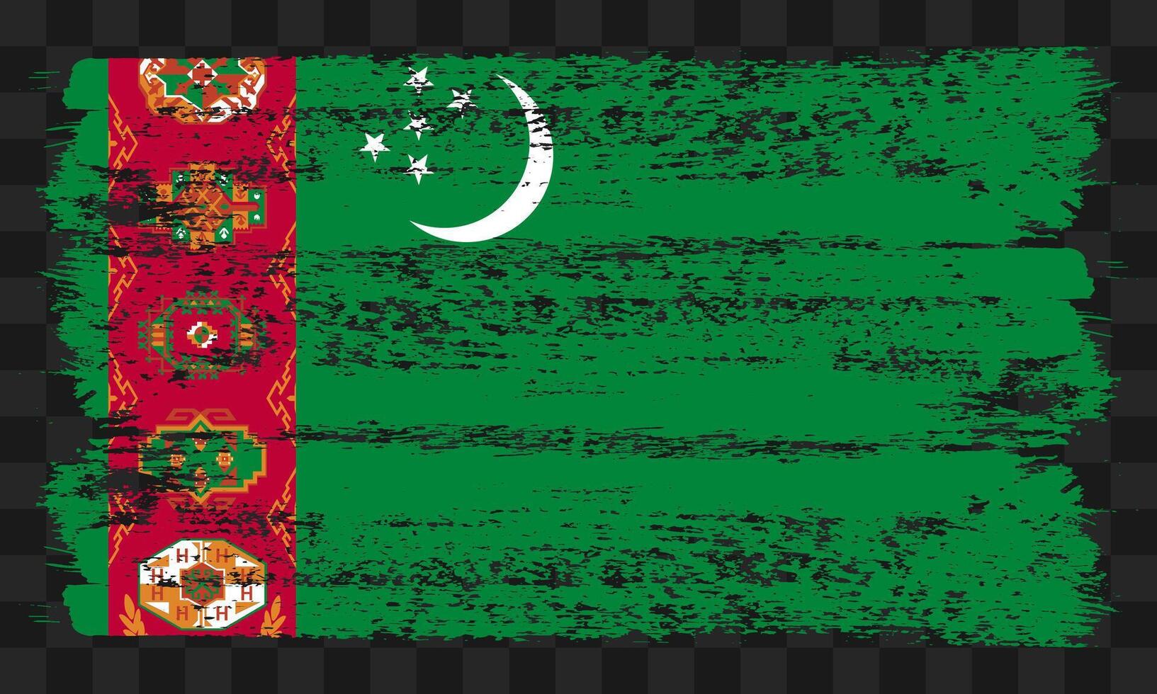 Turkmenistan flag in grunge style vector