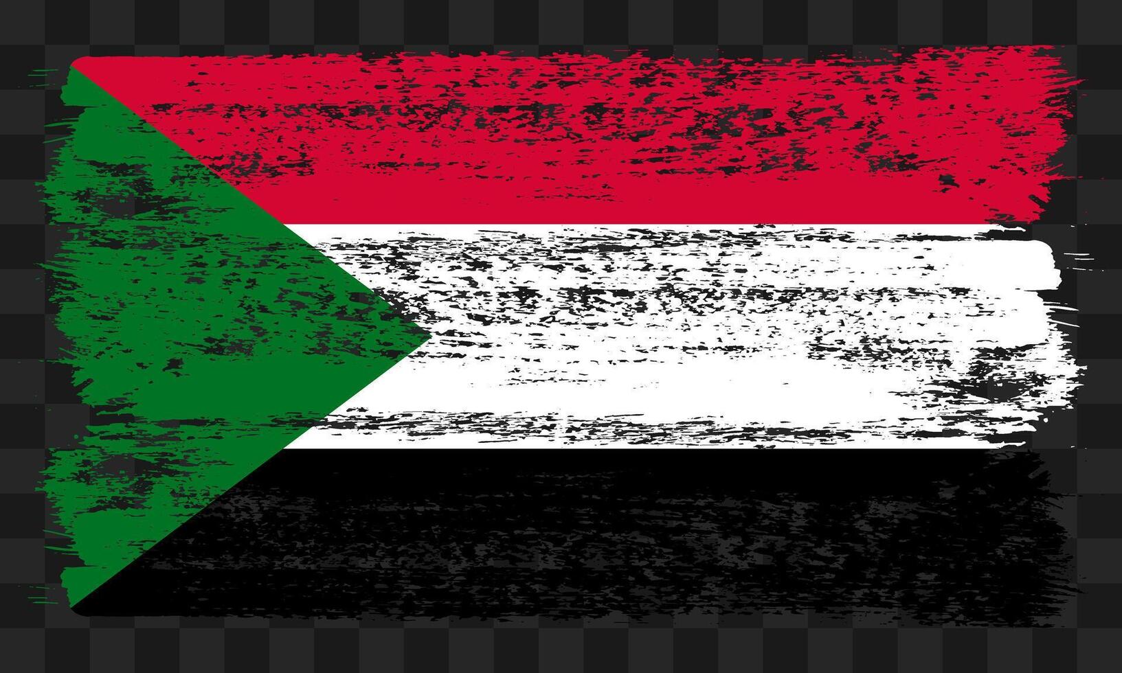 Sudan flag in grunge style vector