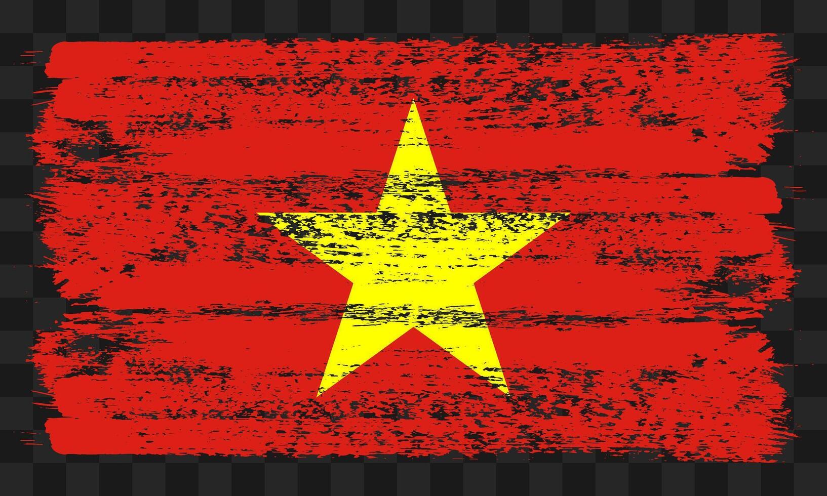 Vietnam flag in grunge style vector