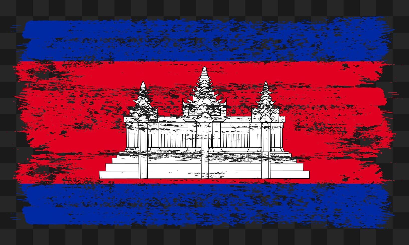 Cambodia flag in grunge style vector