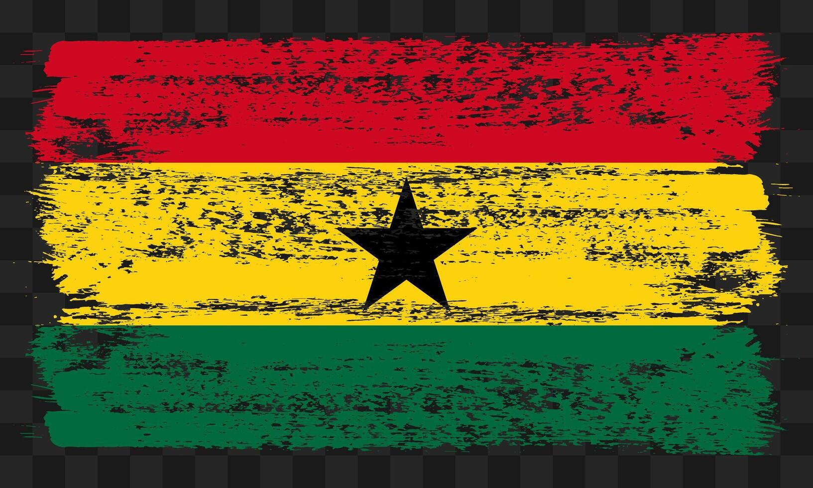 Ghana flag in grunge style vector