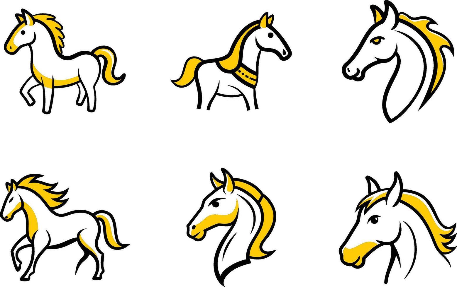 Set Horse Icon vector