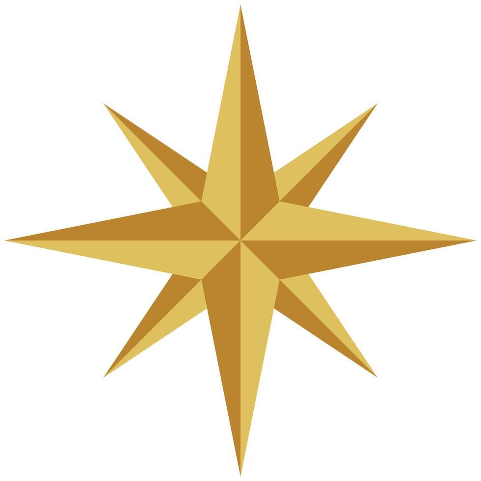 Bright retro style golden star graphic design vector