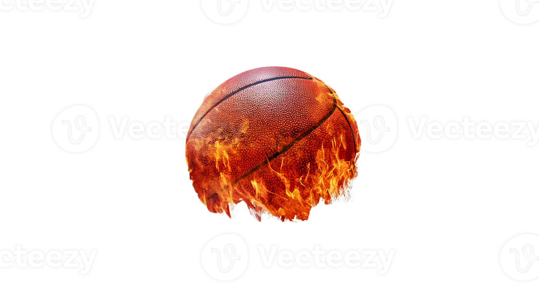 Fiery Basketball A Dynamic Abstract Composition of Burning Sport Equipment png