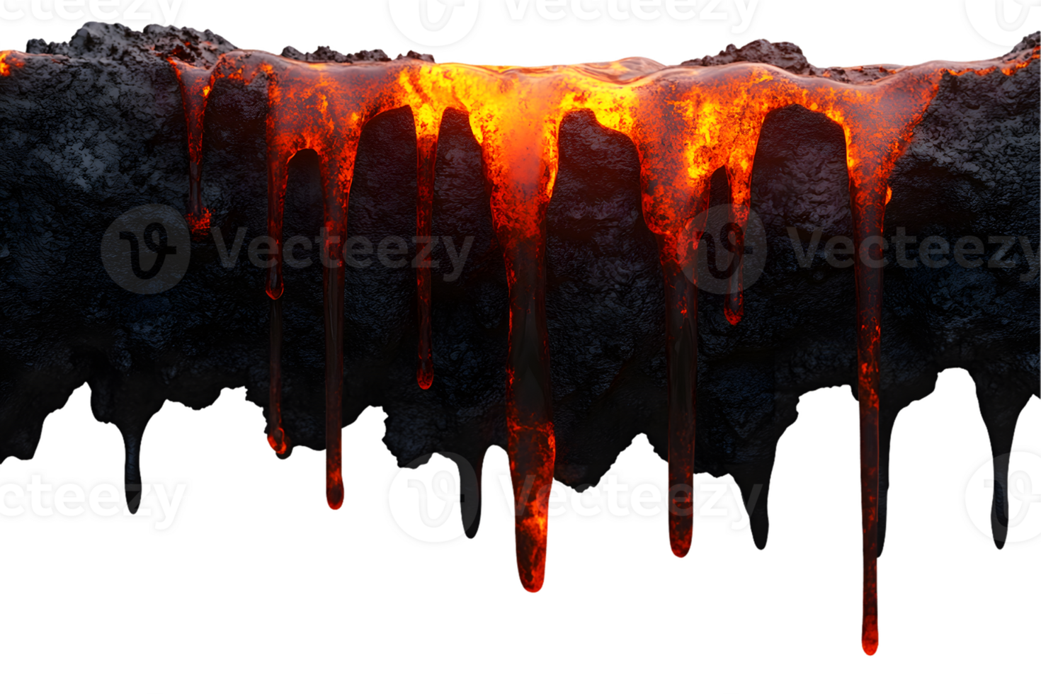 Molten Lava Flowing with Fiery Glowing Texture png