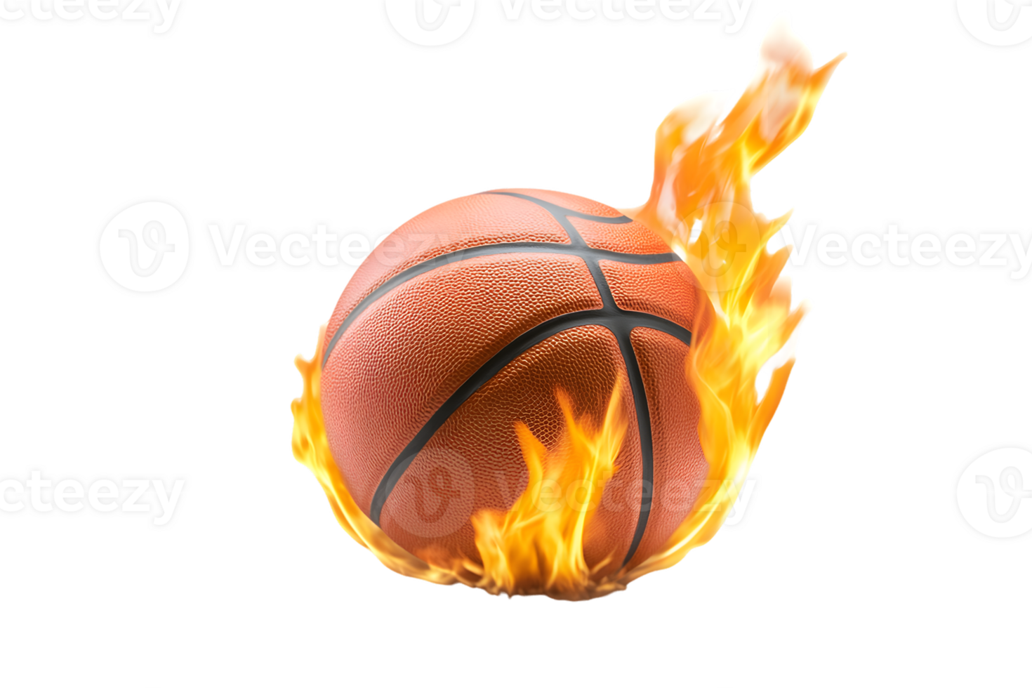 Fiery Basketball in Bright Flames png