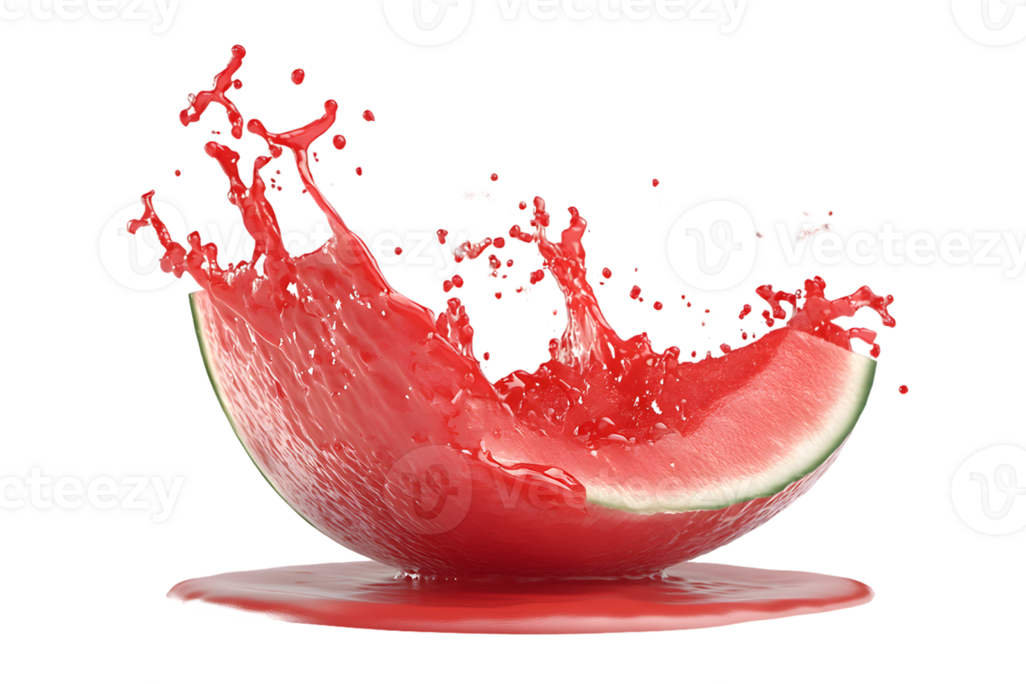 Dynamic Splash of Watermelon Slice Juice png