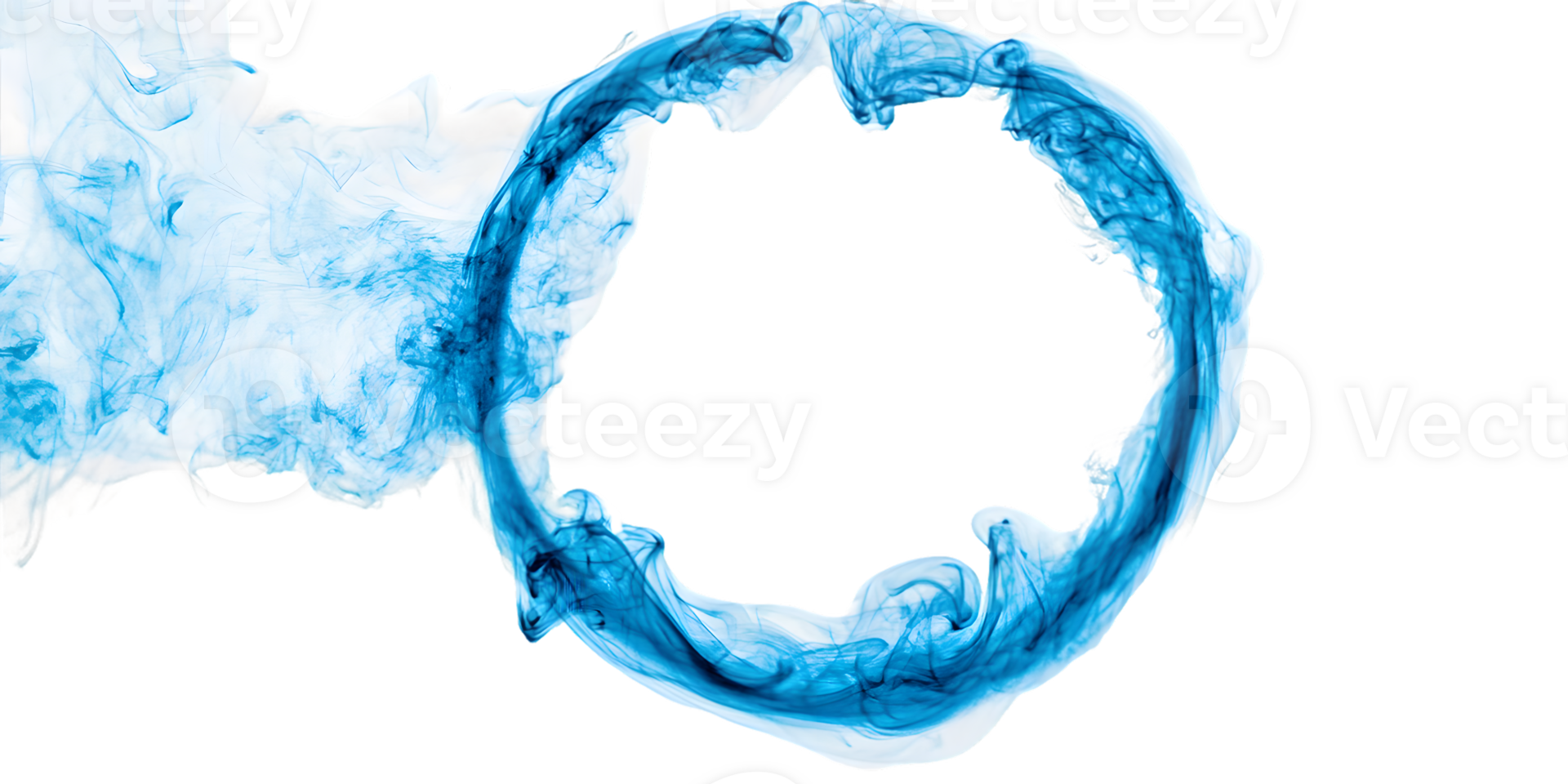 Abstract Swirling Blue and White Paint Ring png