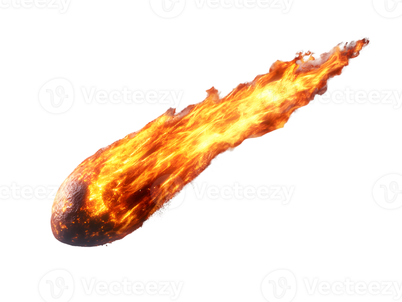 Fiery Meteor Streaking Across the Night Sky png