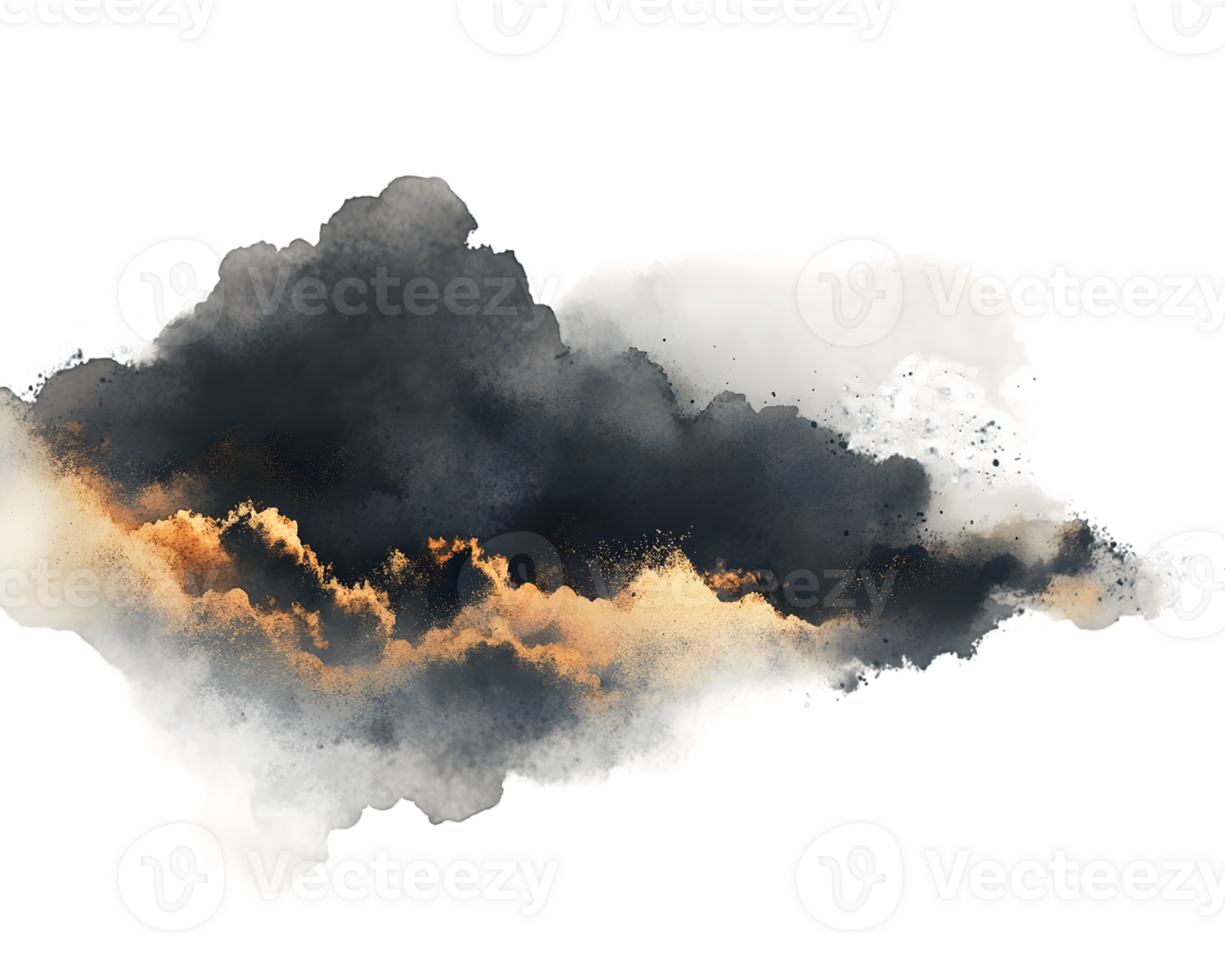 Abstract Dark and Light Cloud Formation with Golden Hues png
