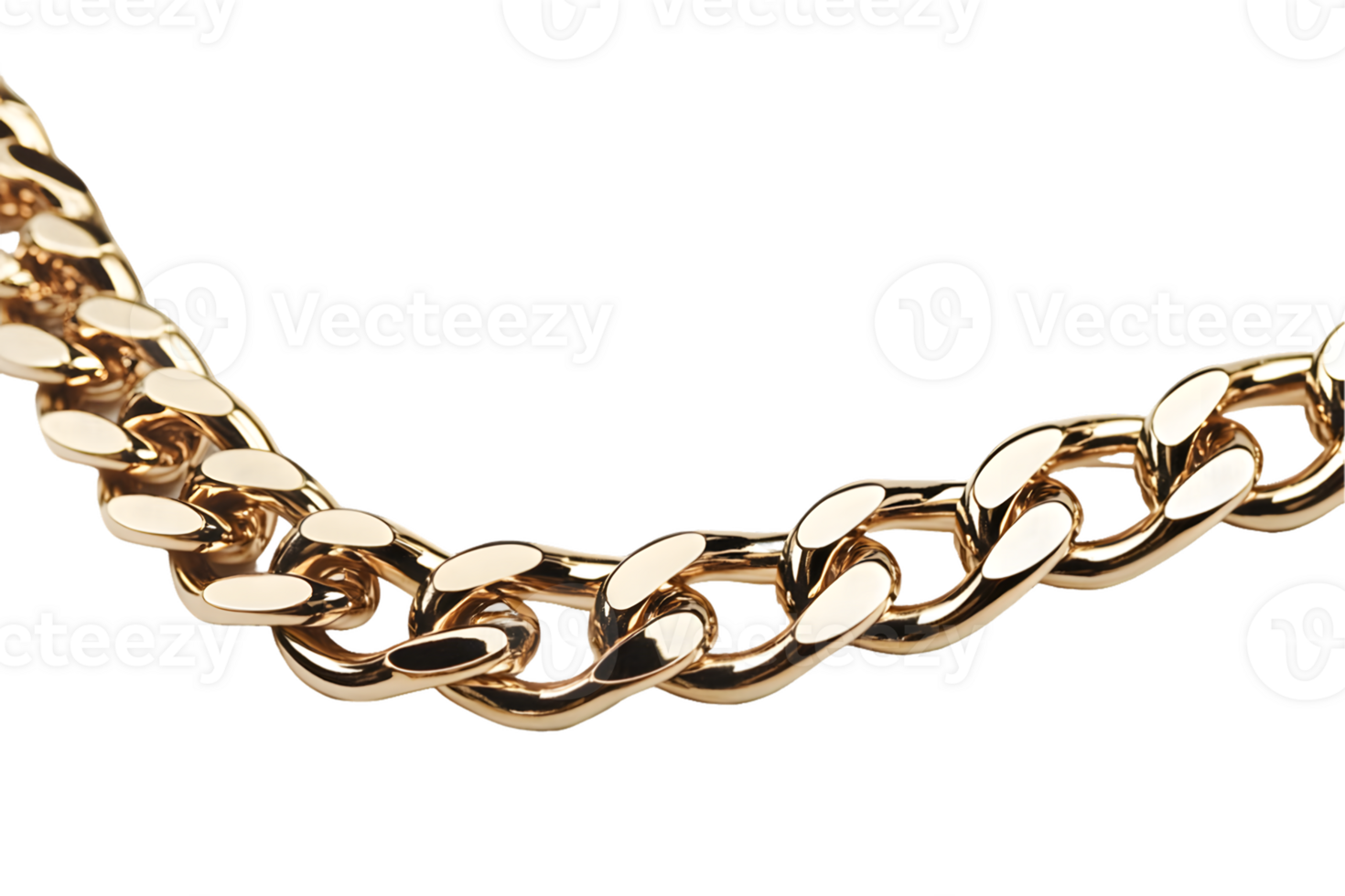 Close-up of Luxurious Gold Chain with Intricate Links and Reflective Surface png