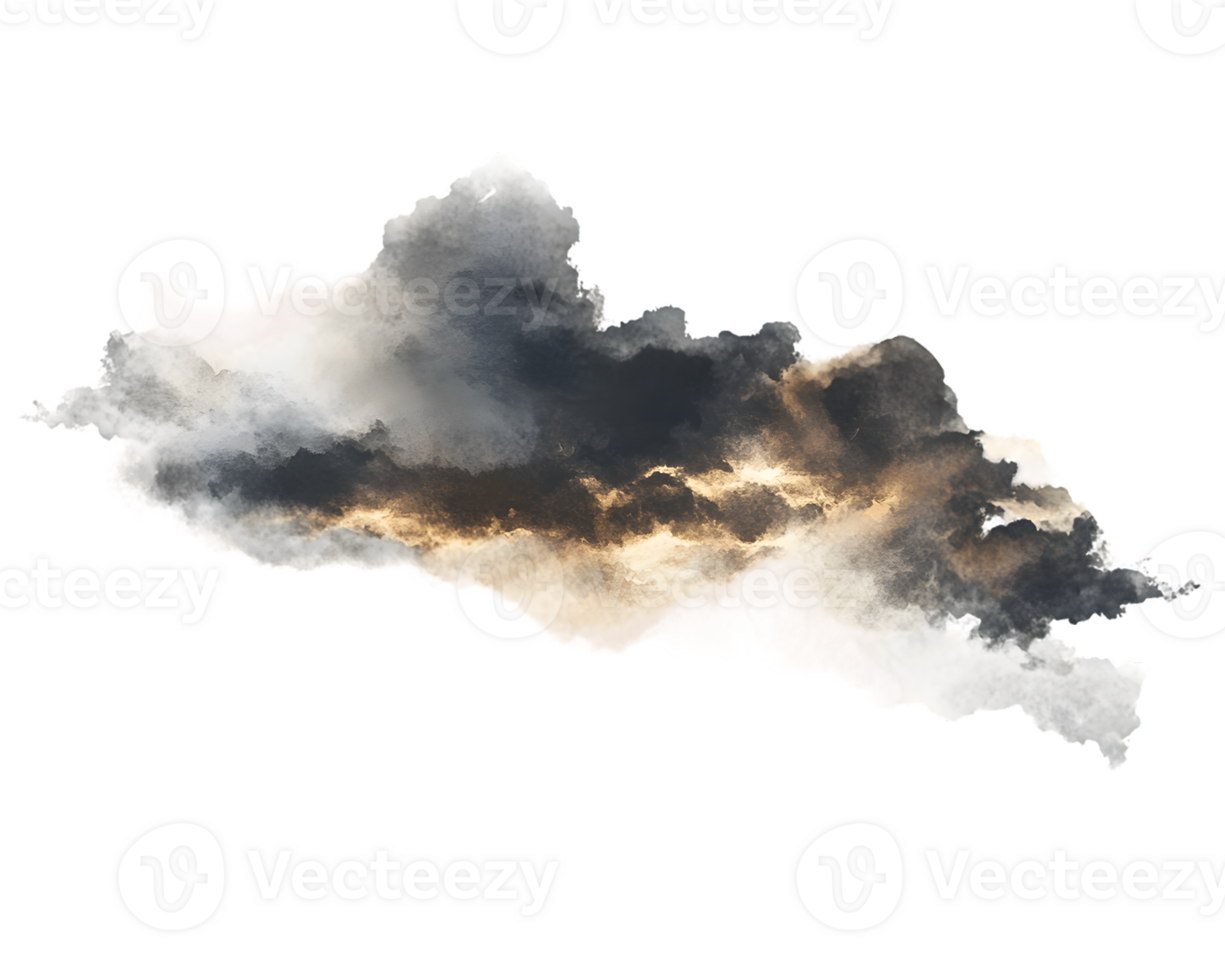 Dramatic Cloudscape at Sunset with Dark and Light Grey Clouds Illuminated by Warm Golden Light png