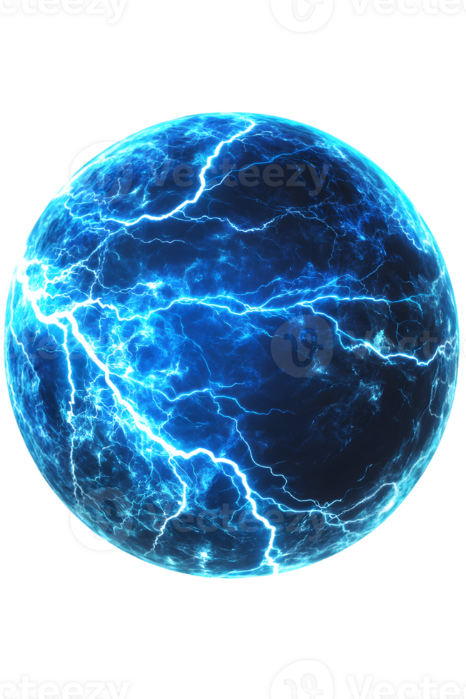 Abstract Sphere with Glowing Blue Energy png
