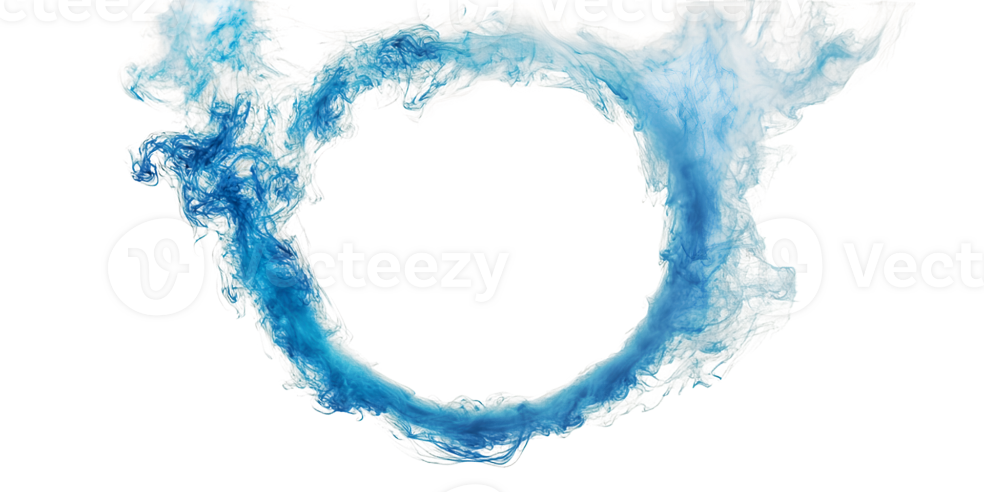 Abstract Blue and White Circular Form with Irregular Edges png