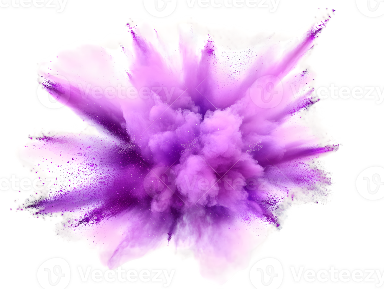 Dynamic Purple Powder Explosion with Vibrant Hues and Energetic Movement png