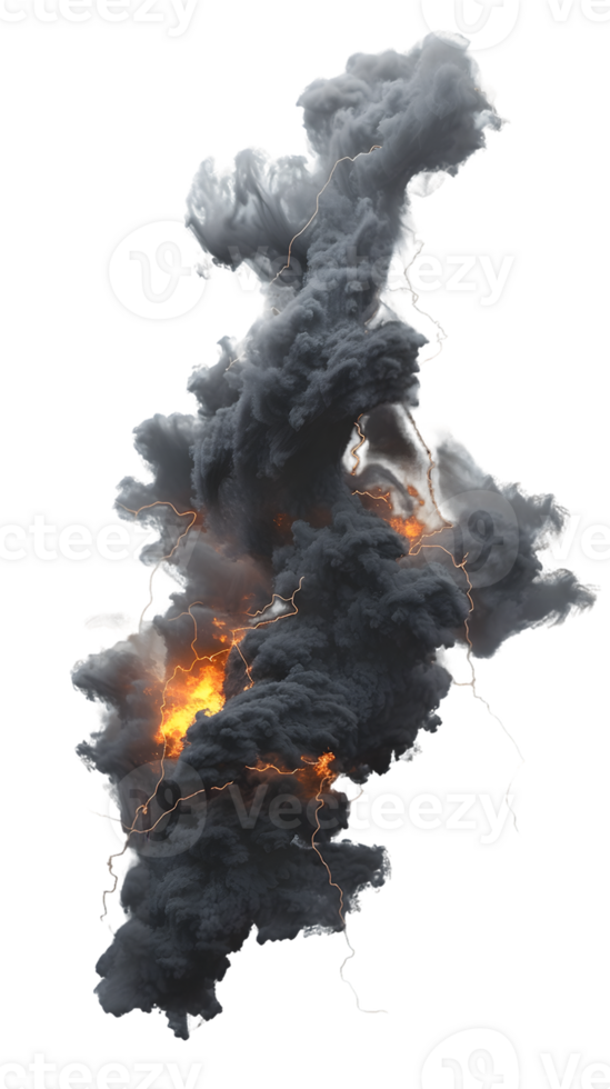 Fiery Smoke Explosion with Dynamic Swirling Patterns png
