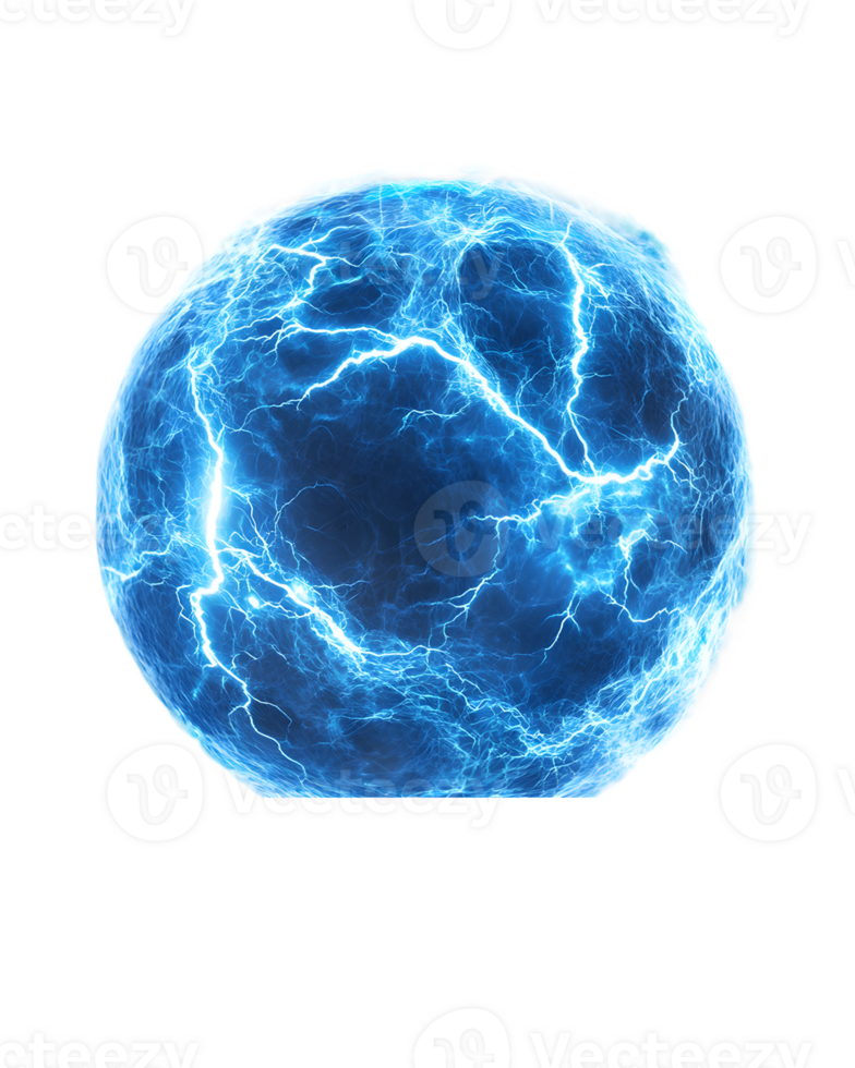 Glowing Blue Energy Sphere Abstract png