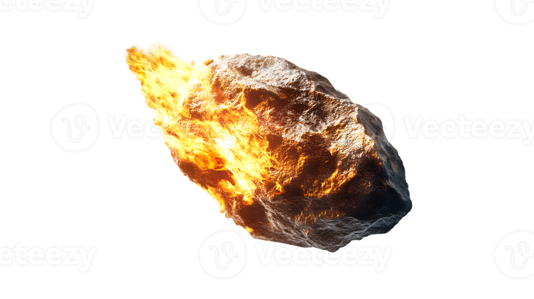Fiery Asteroid Hurtling Through the Cosmos png