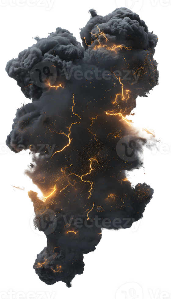 Intense Energy A billowing plume of dark grey smoke filled with small, bright orange and yellow embers suggests a powerful explosion or widespread fire png