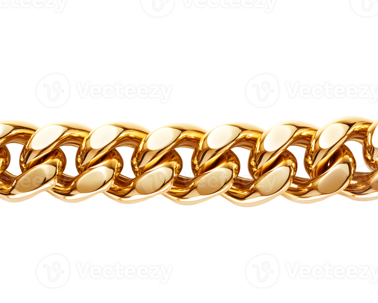 Gleaming Gold Chain Close-up of Interlocking Links png