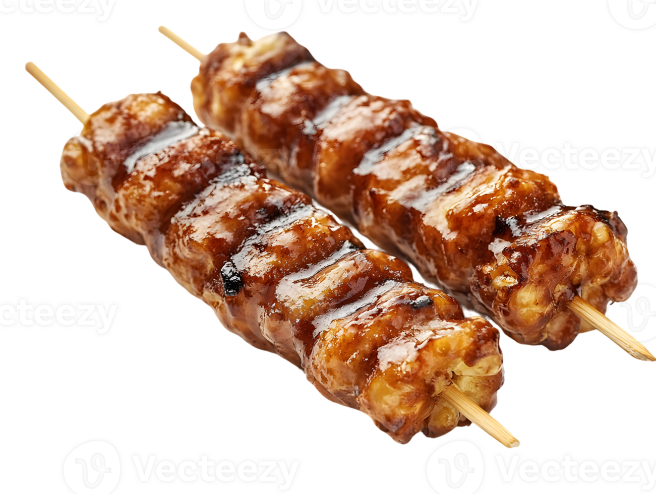 Grilled Chicken Yakitori Skewers with Teriyaki Glaze png