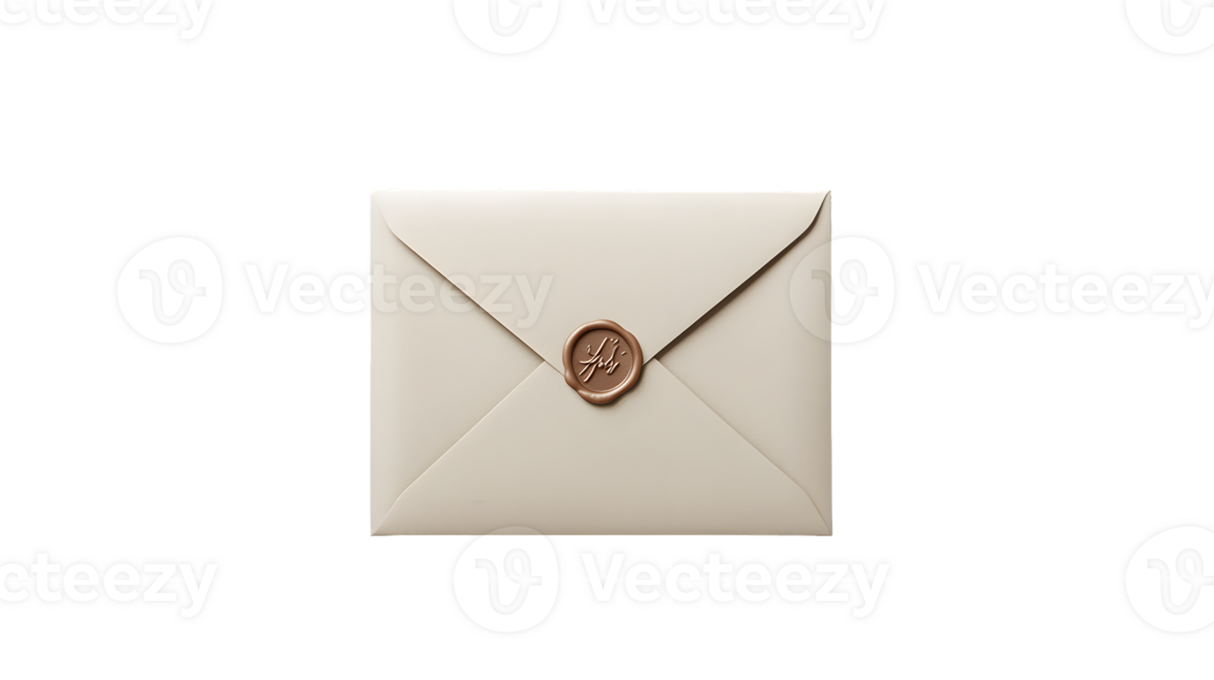 Beige Envelope with Rose Gold Wax Seal png