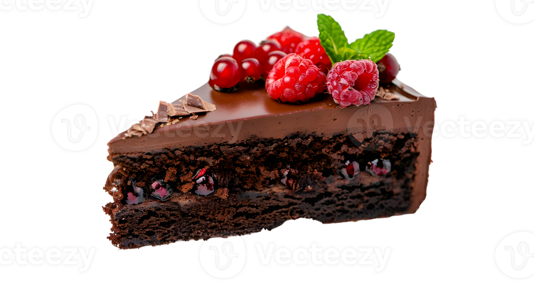 Decadent Chocolate Cake with Berries png