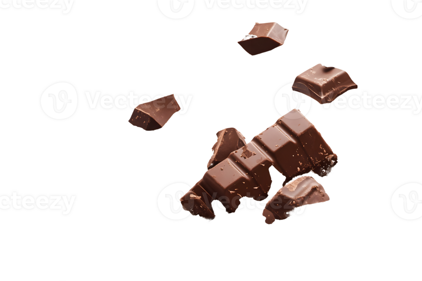 Falling Pieces of Dark Chocolate png