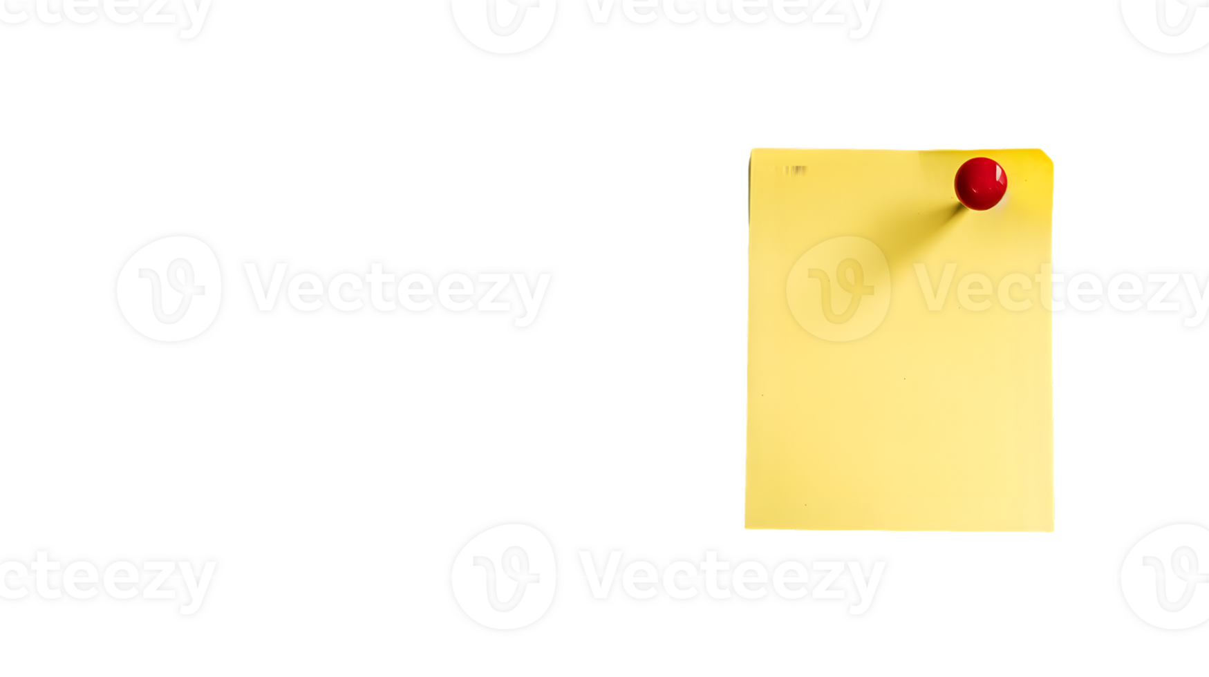 Blank Yellow Sticky Note with Red Pin png