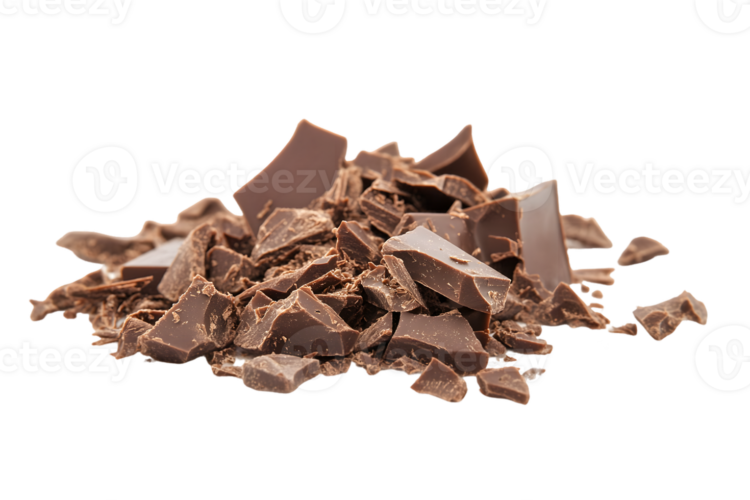 Close-up of Broken Dark Chocolate Pieces png