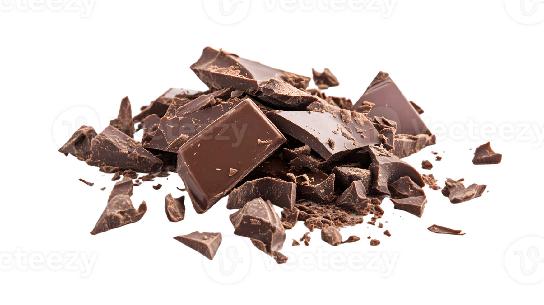 Dark Chocolate Chunks and Shavings A Luxurious and Decadent Treat png