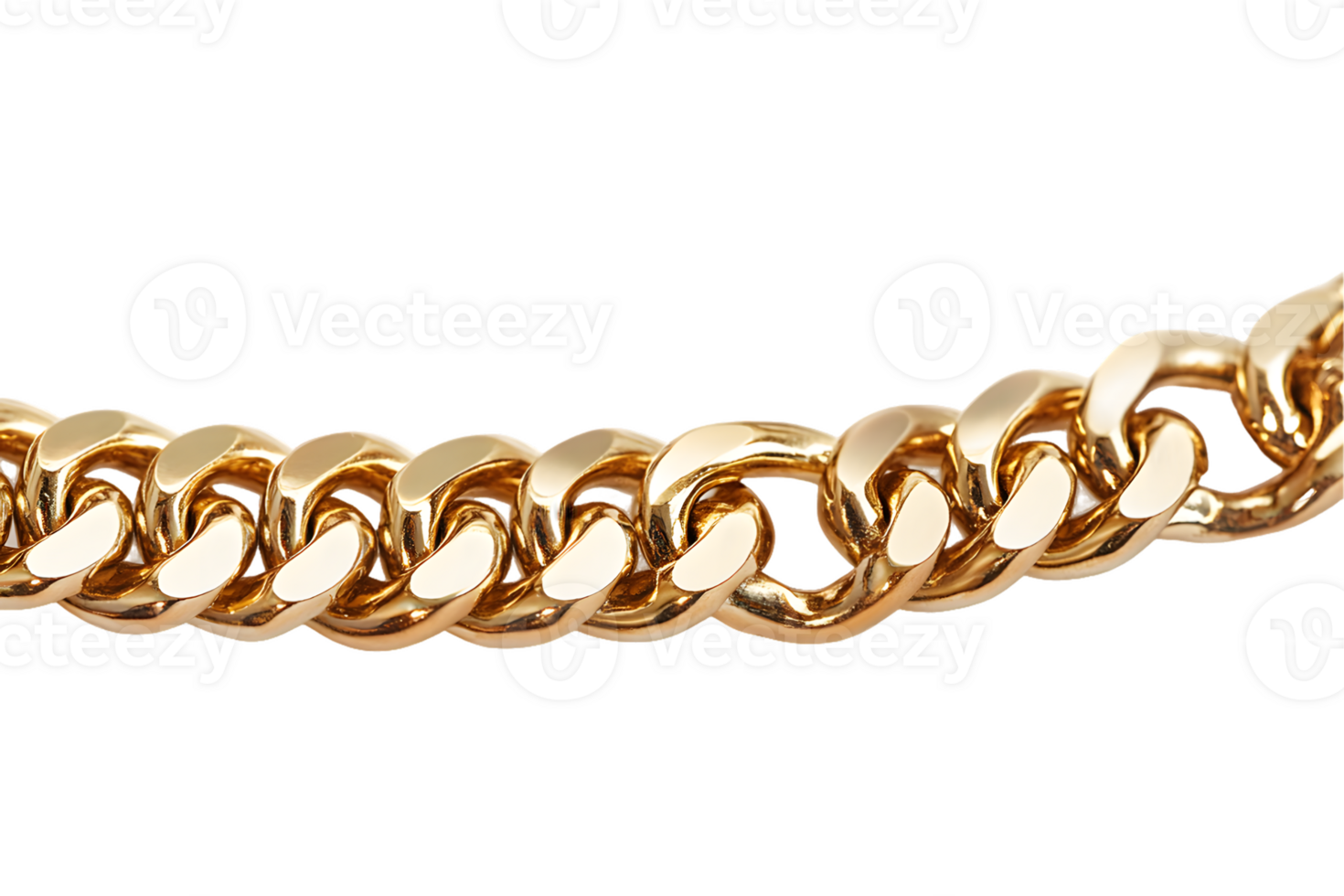 Close-up of a thick, gold chain with a detailed, textured surface. The links are large and interlocked, reflecting light. The image highlights the quality, weight, and elegant design of the chain. png