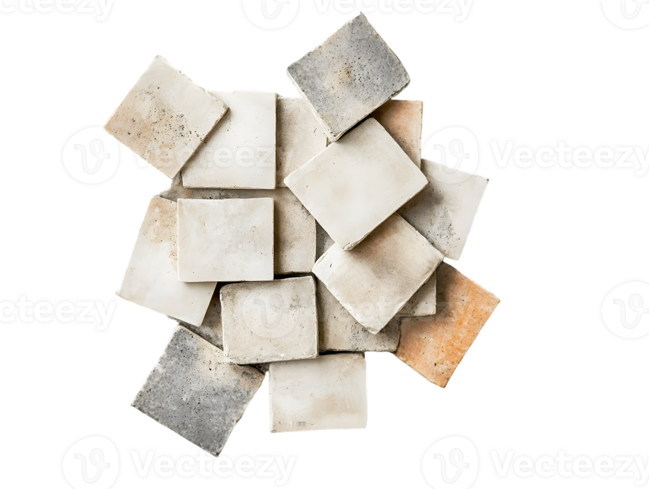 Rustic Square Tiles in White, Gray, and Beige Hues png