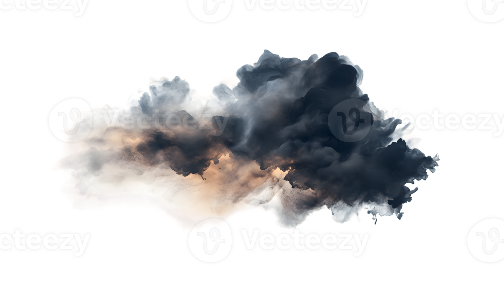 Dramatic Cloud Formation with Dark and Light Grey Hues and Hints of Orange and Yellow png