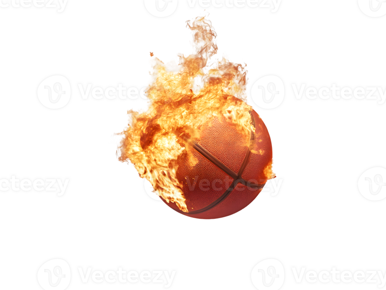 A Fiery Basketball engulfed in flames png